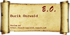 Buzik Oszvald névjegykártya